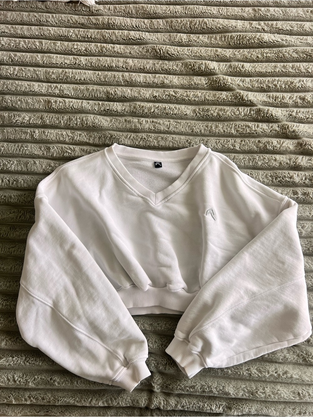 Oner Active All Day Lightweight Cropped Sweatshirt White Sz S